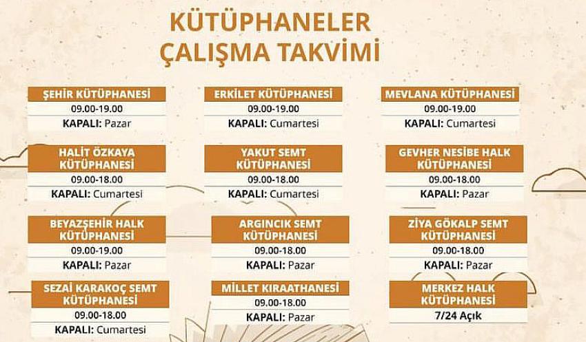 Büyükşehir Kütüphanelerinde Çalışma Takvimi Güncellemesi Yapıldı