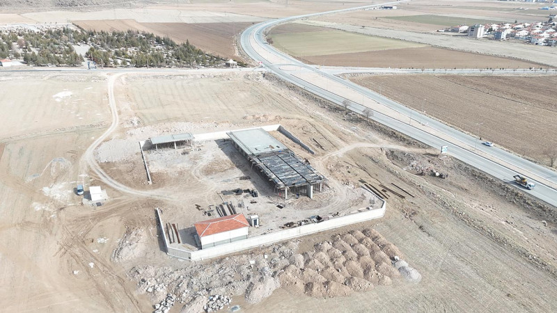 Develi’nin Giriş Kapısı Olacak Yeni Otobüs Terminali İnşaatı Hızla Yükseliyor