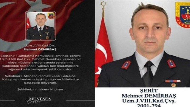 Eskişehir’de silahlı çatışma; Jandarma uzman çavuş şehit oldu