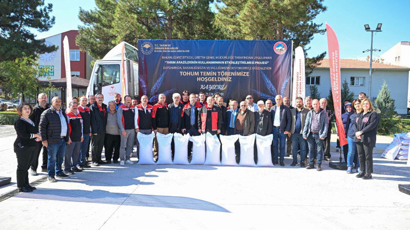 Kayseri’de üreticiye aspir tohumu dağıtıldı